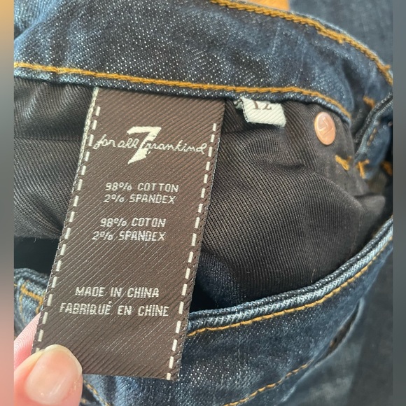 NWT SEVEN Jeans Size 12 “SLIMMY STRAIGHT LEG” DARK BLUE WASH - Picture 5 of 6